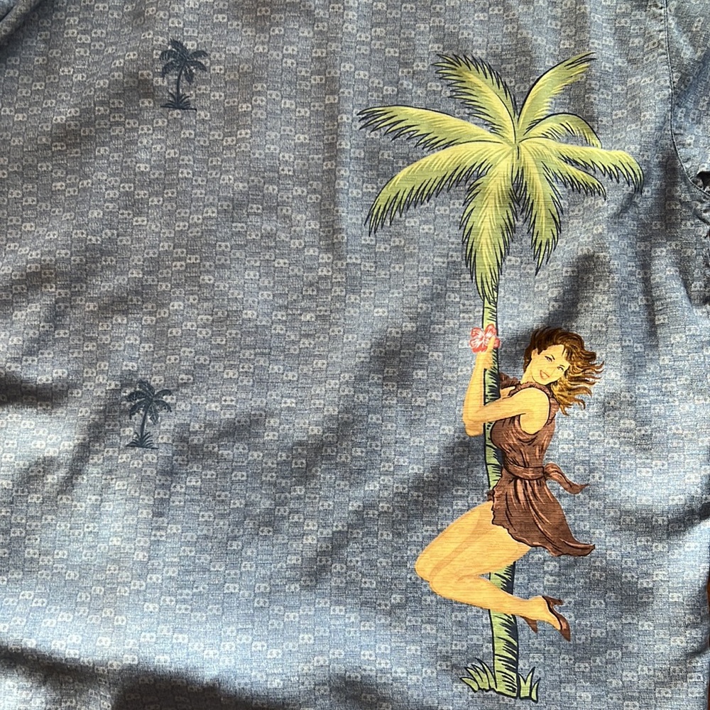 XXL Tommy, Bahama 100% silk button-down shirt